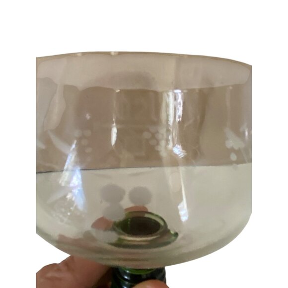 Schott Zwisel 5 Crystal Wine Goblets Glasses Beehive Stems Etched Floral Design - Picture 9 of 10